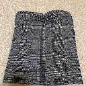 Black and White Plaid Tube Top